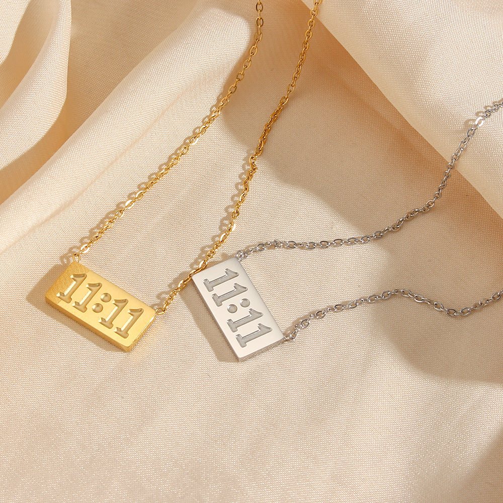 Minimalist Stainless Steel 18K Gold Plated Letter and Number Pendant Necklace for Women