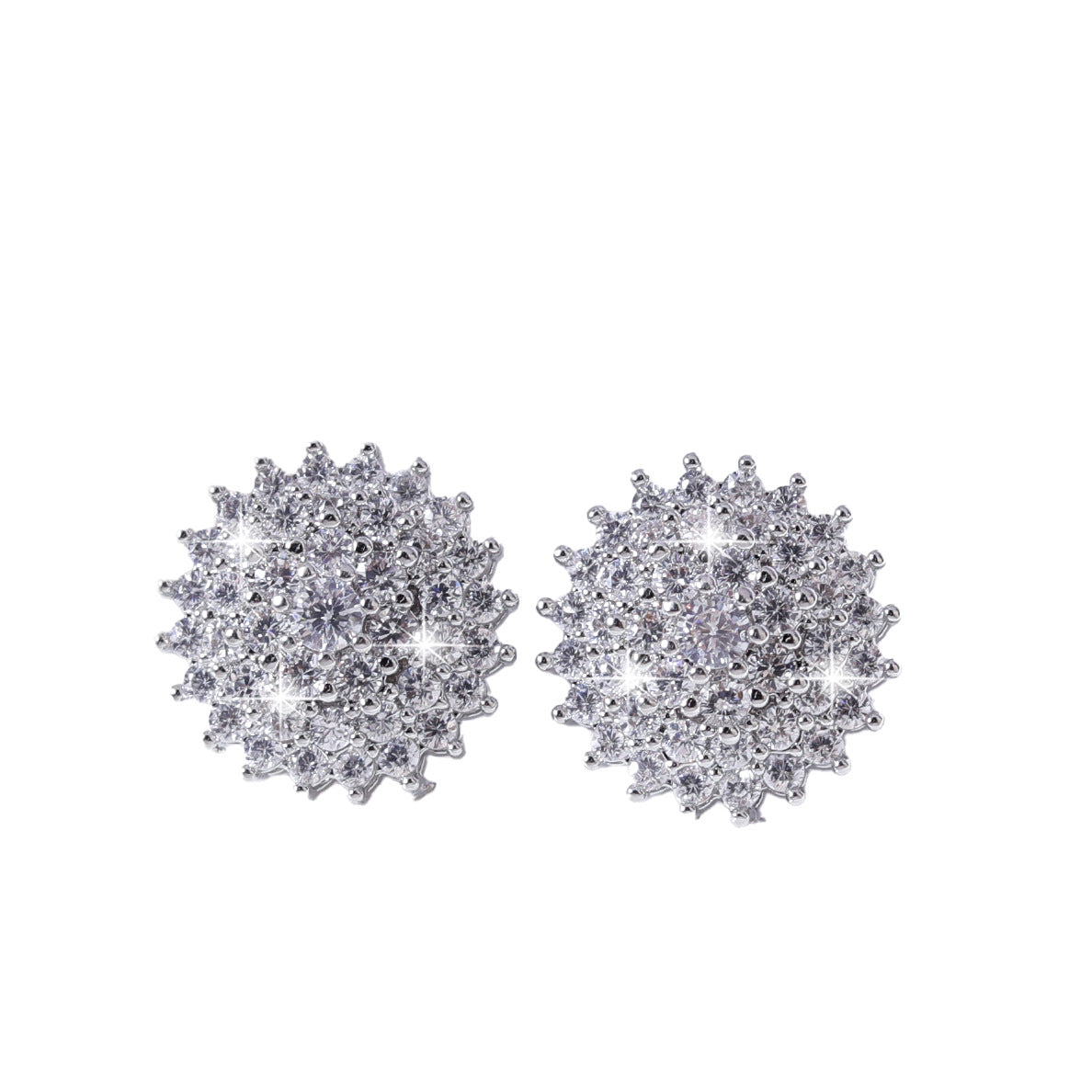 Orecchini a perno da donna floreali geometrici con strass, dolci e grintosi, in rame con perni in acciaio inossidabile