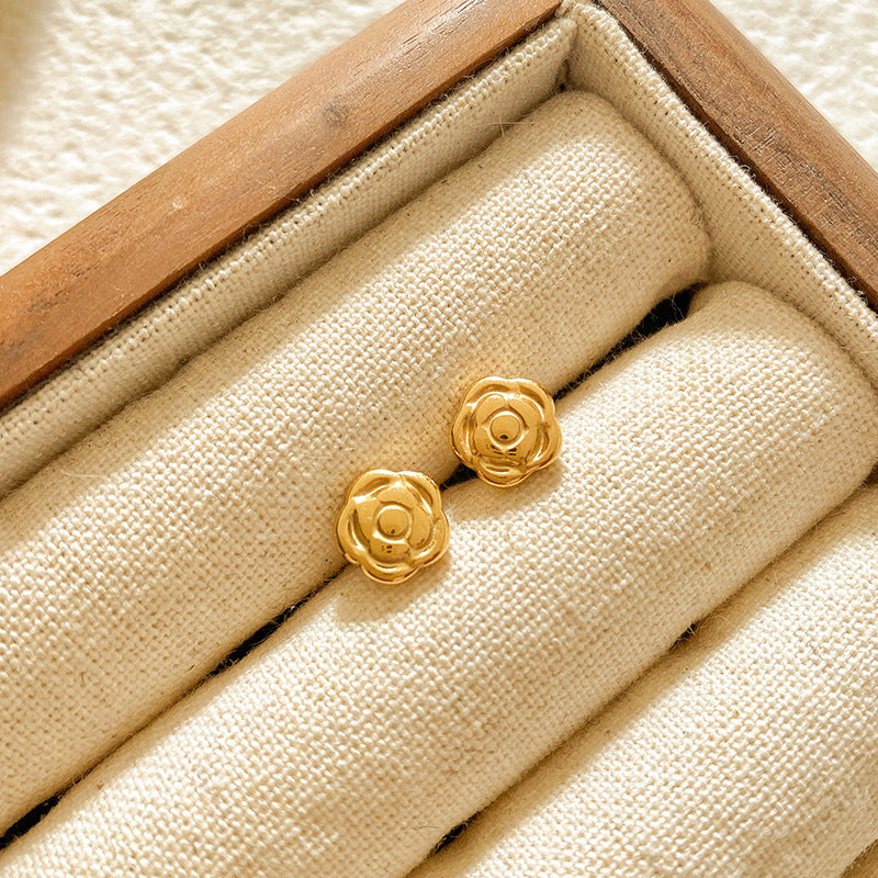 Sweet Star Brass Plated Stud Earrings for Women