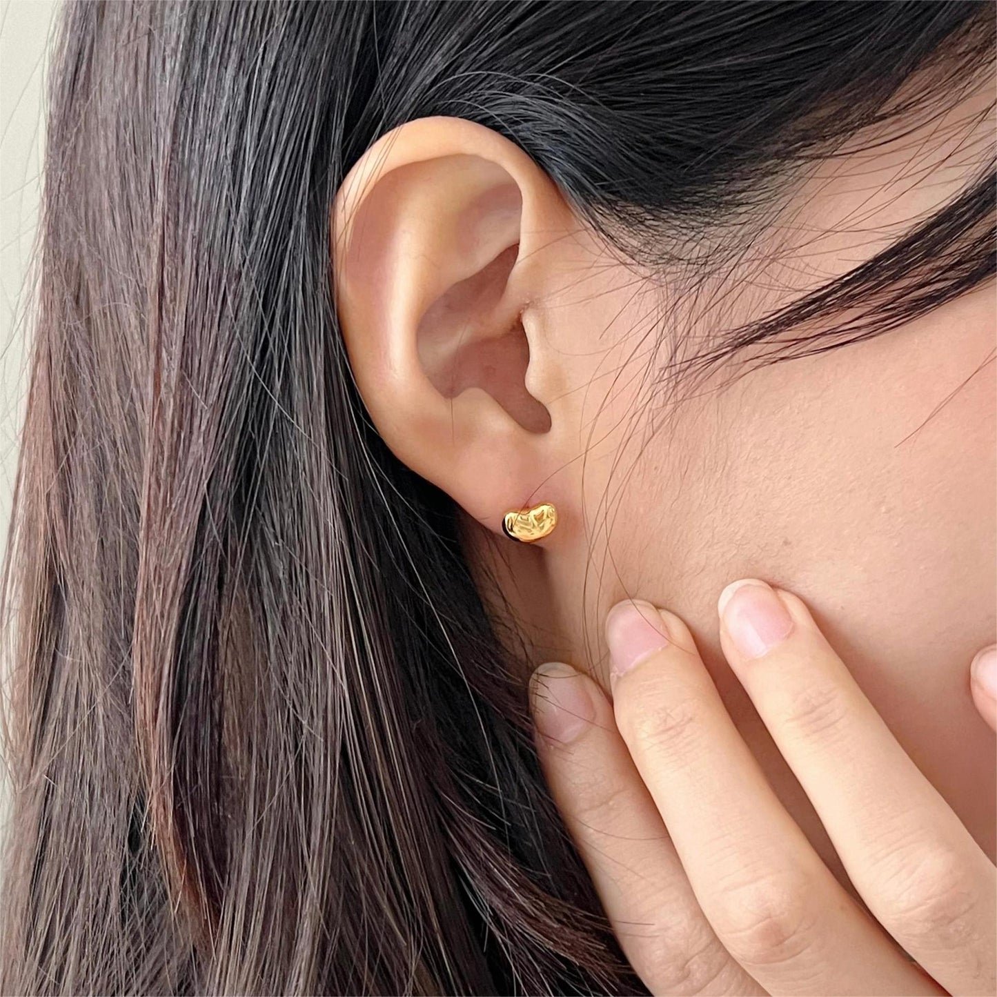 Pendientes de Tachuela Cuadrados Geométricos Minimalistas en Plata de Ley 925 con Baño de Oro