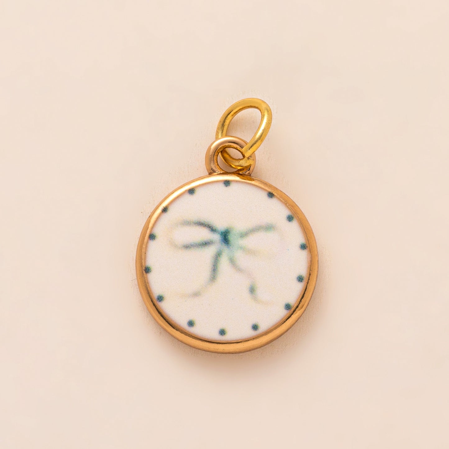 Vintage Gold Plated Brass Floral Heart Charm Bar for Unisex