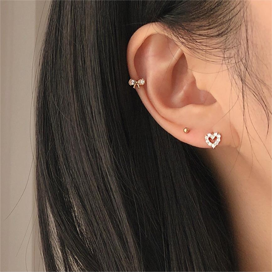 Pendientes de Plata de Ley 925 Minimalistas con Circonitas Cúbicas Geométricas
