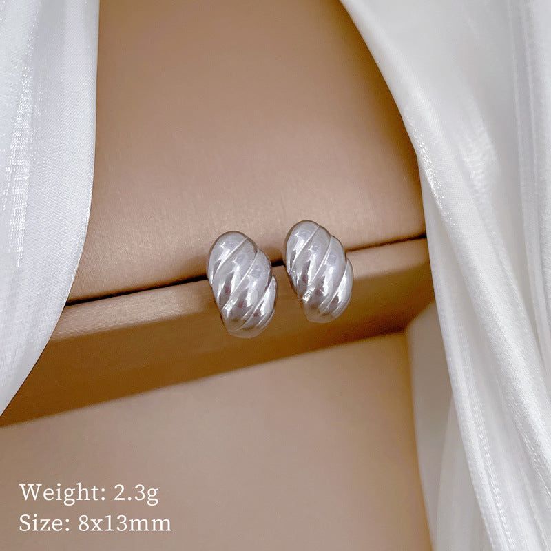 Minimalist Sweet Geometric Titanium Steel Plated Stud Earrings