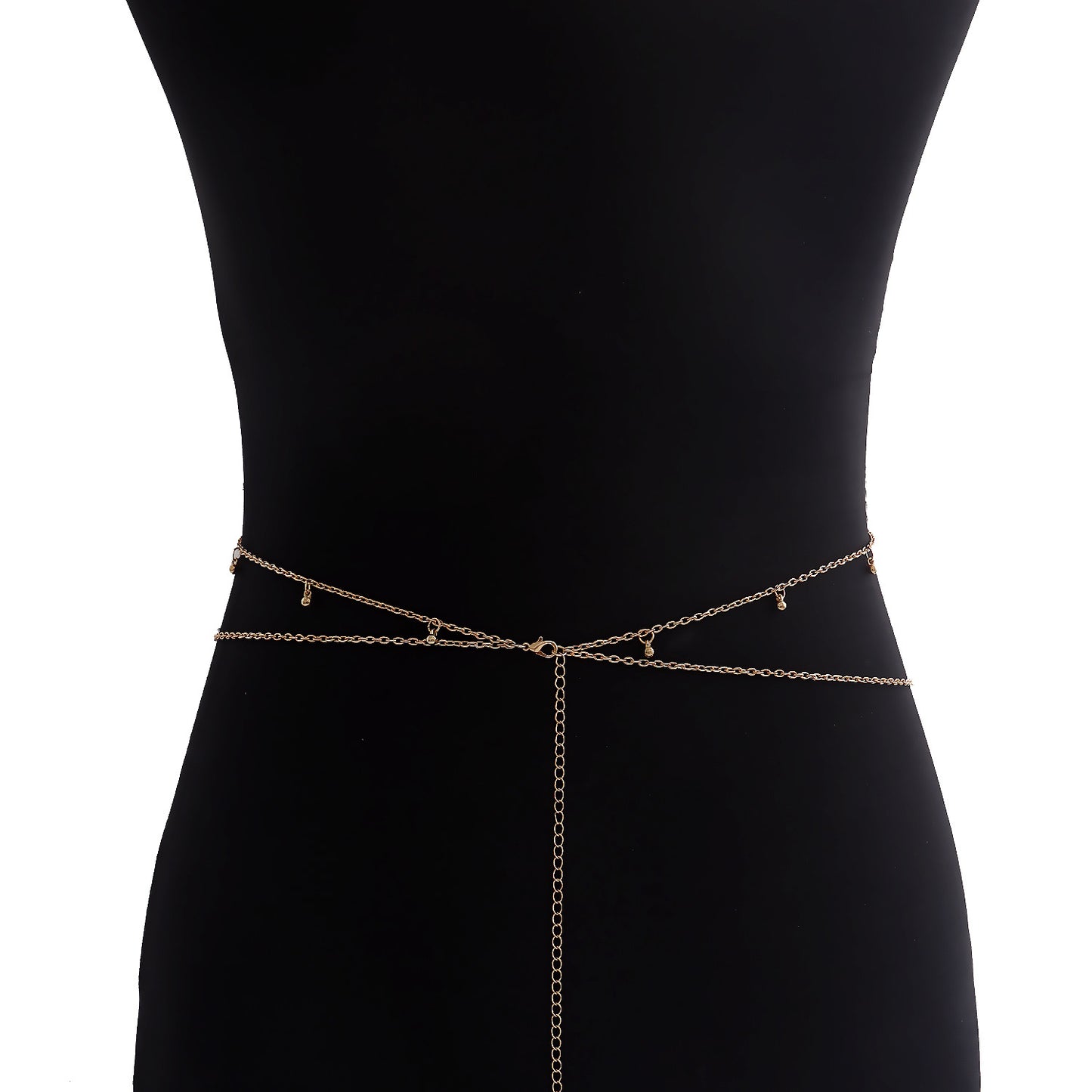 Punk Style Double-Layer Snake Chain Waist Chain for Women with Alloy Beads and Slim Design