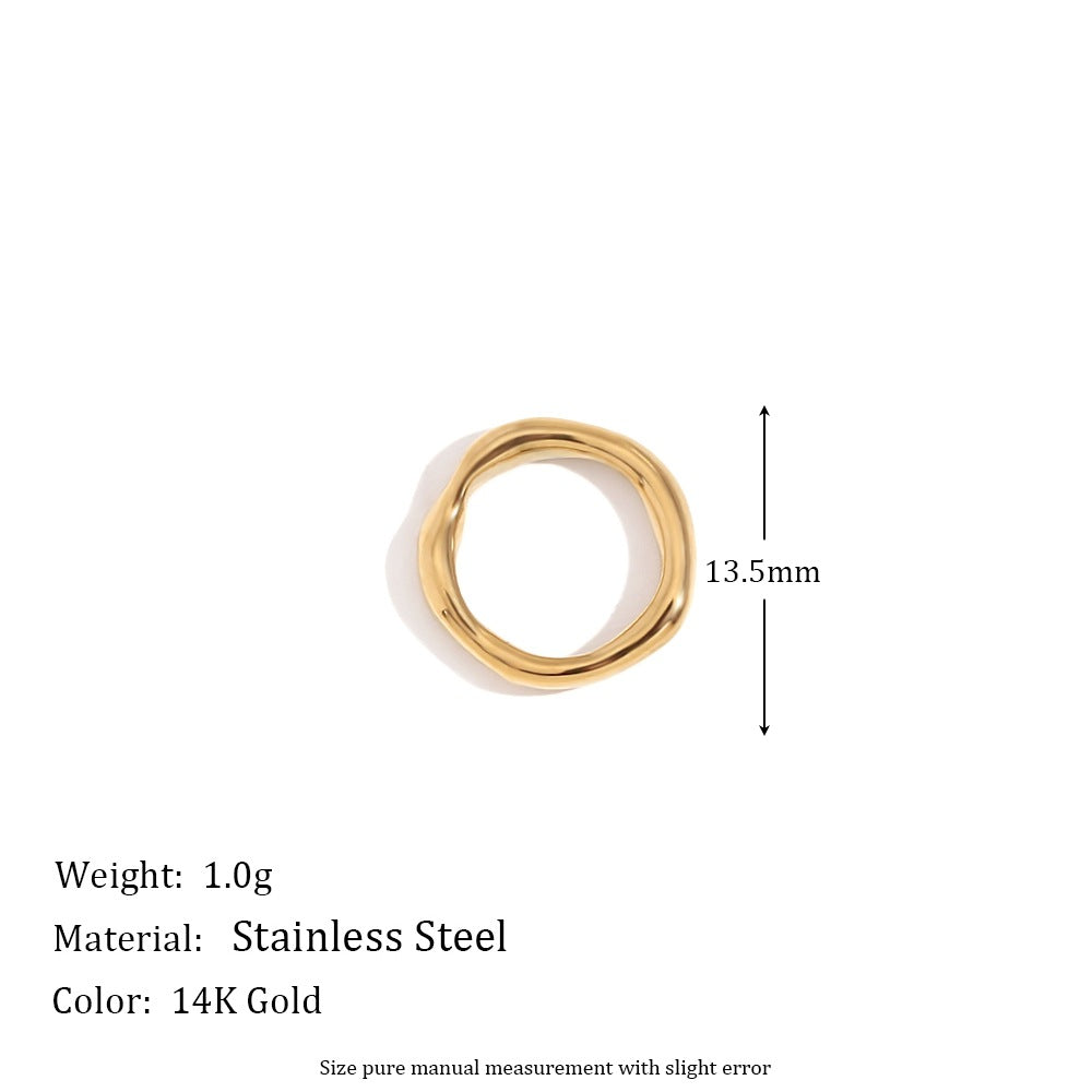 Minimalist Geometric Pendant with 14K Gold Plated Stainless Steel Round Heart Shape and Greek Key Pattern for DIY Jewelry Making