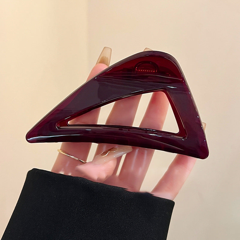 Fermaglio per Capelli Minimalista a Triangolo in Acrilico per Donna con Tocco di Lusso, Accessorio per Capelli Geometrico Fatto a Mano per Raccolti e Capelli Spessi