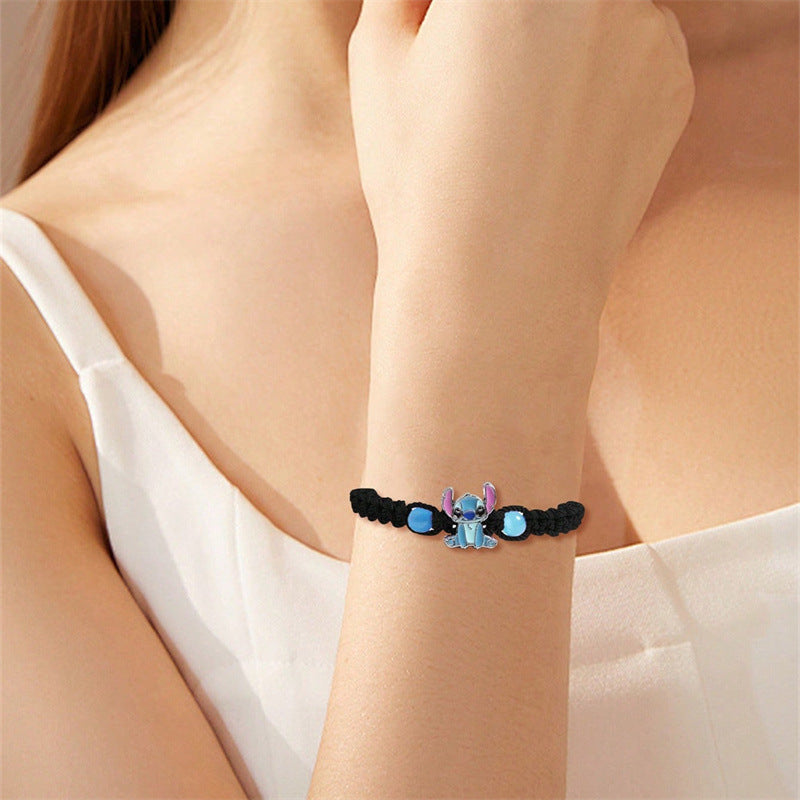 Bracciale Artigianale per Bambini con Ciondolo a Stella in Lega Ispirato al Cartone Animato della Principessa Anna