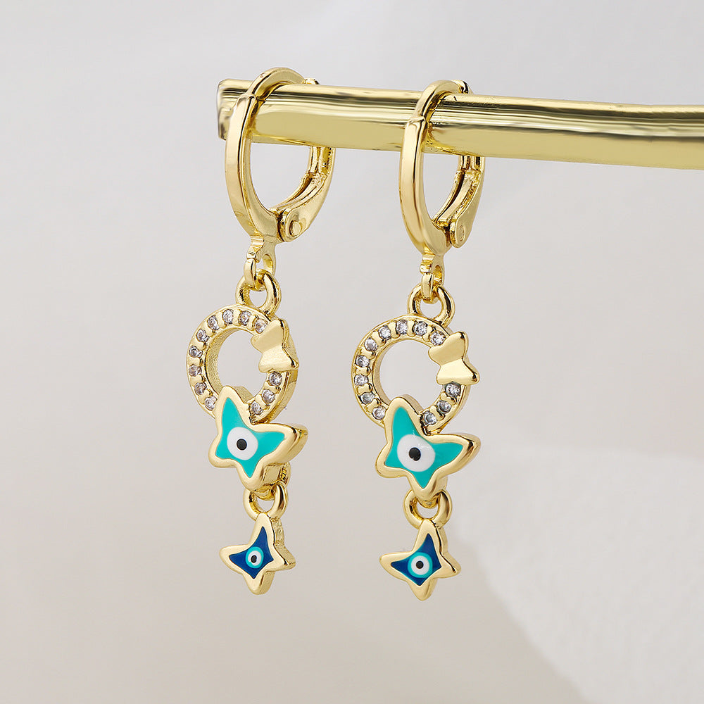 Minimalist Geometric Copper Earrings with 18K Gold Plating for Women