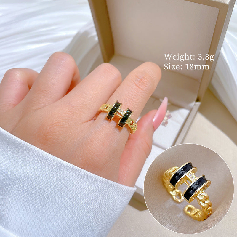 Sweet Minimalist Gold Plated Brass Crown Ring with Rhinestones Adjustable Open Band for Women and Couples