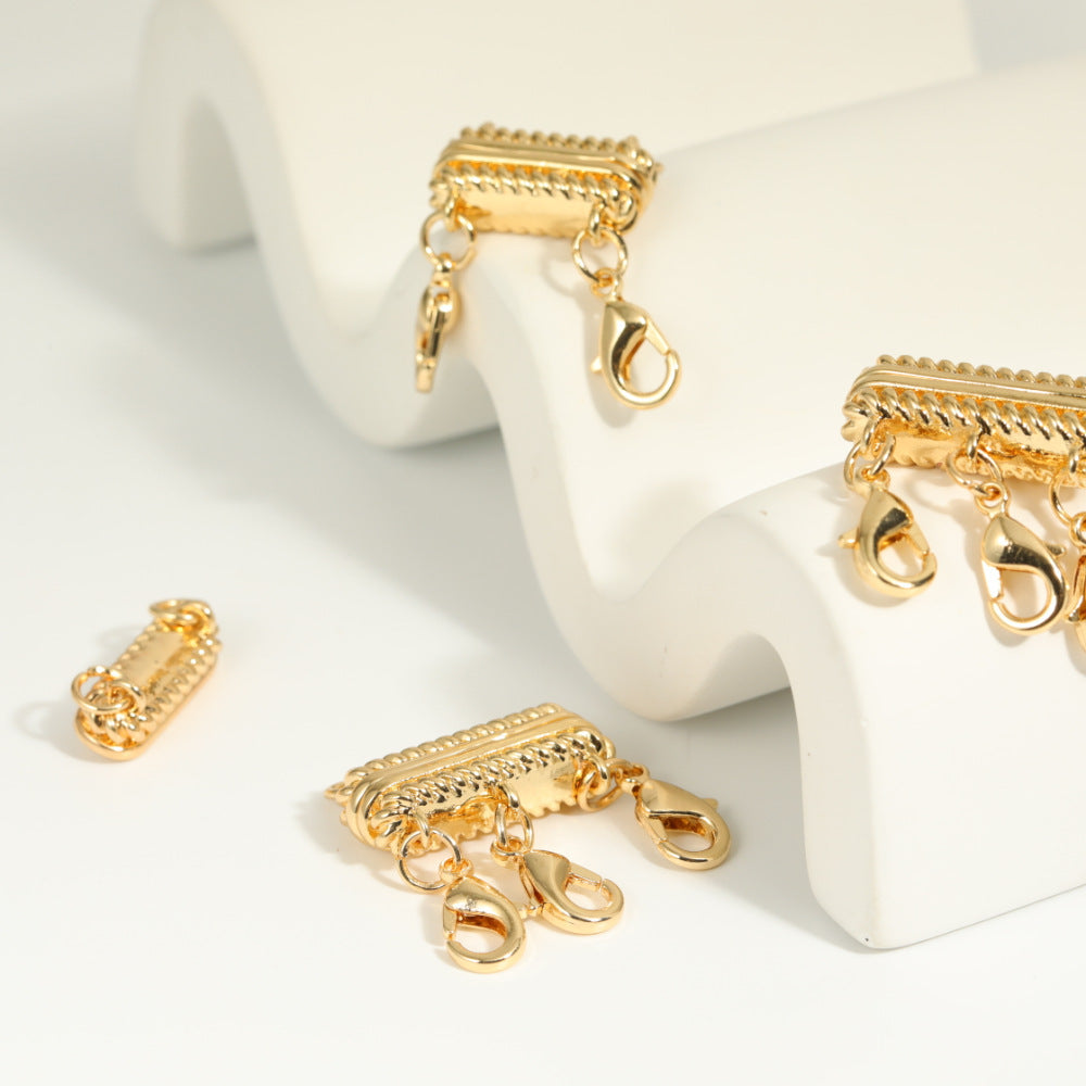 Plated Brass Magnetic Clasp Necklace Connector Charm Bar