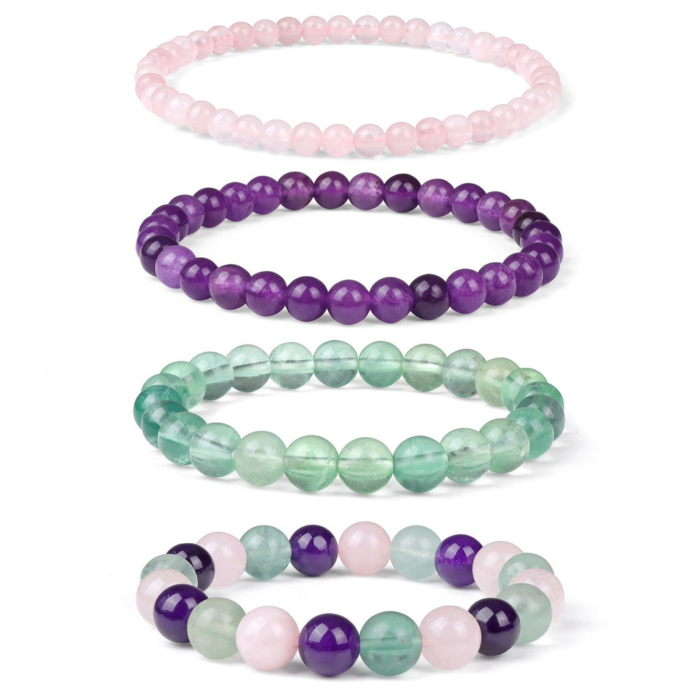Geometric Natural Stone Beaded Bracelet Set Unisex Handmade Jewelry