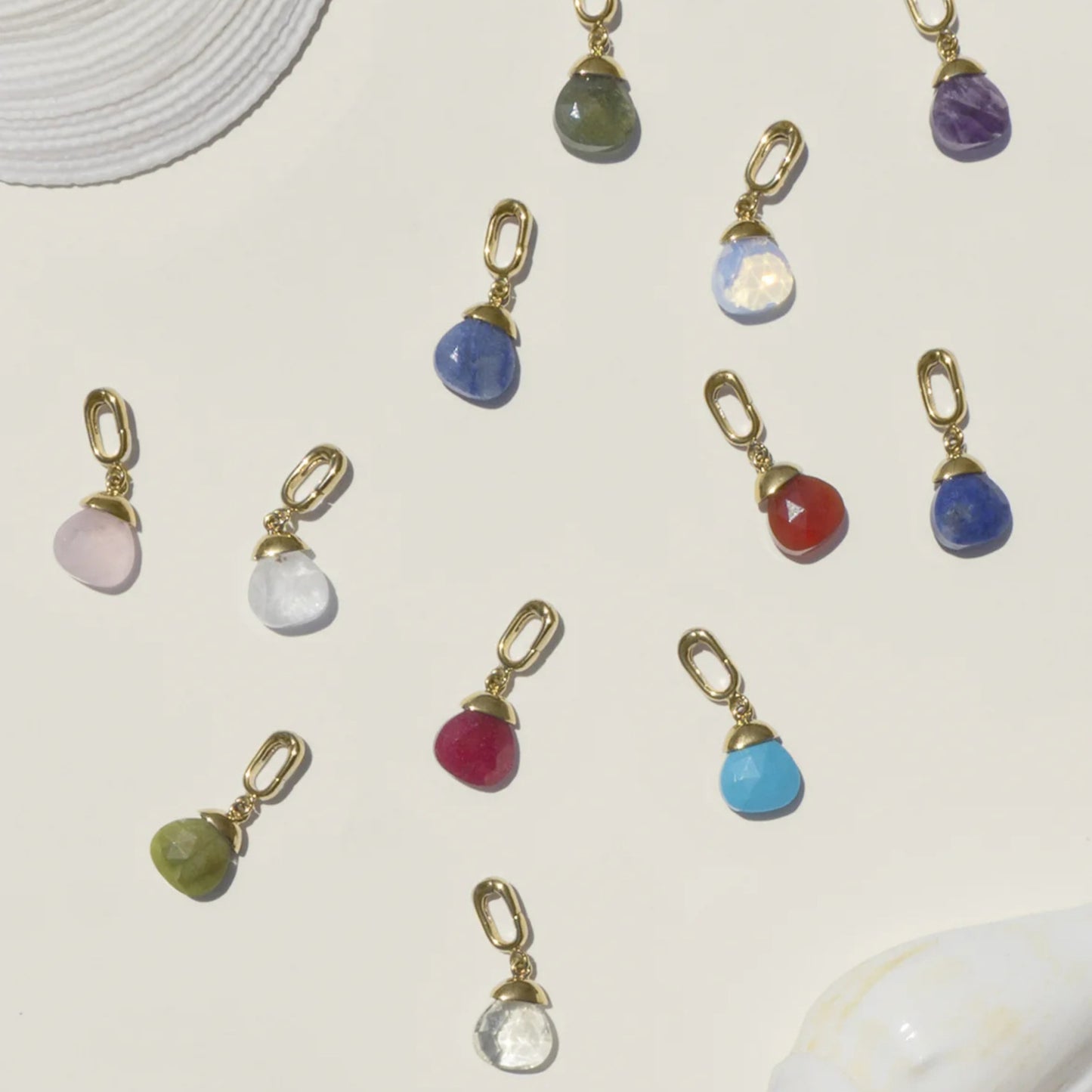 Colorful Birthstone Cubic Zirconia Teardrop Plated Stainless Steel Necklace