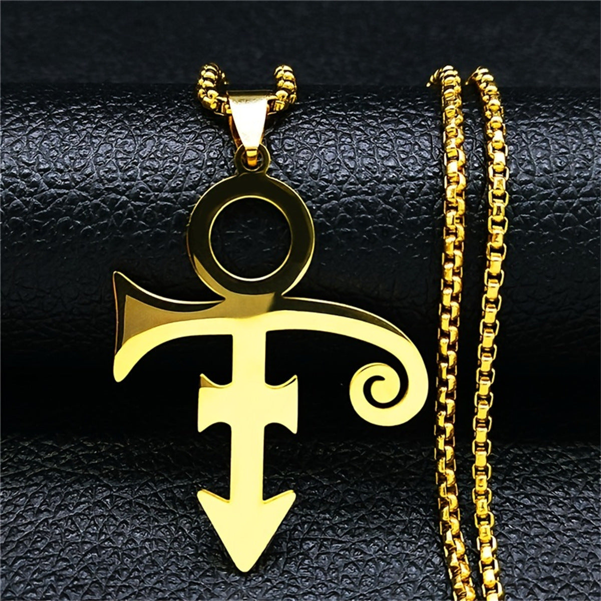 Minimalist Geometric Stainless Steel Pendant Necklace with Polished Titanium Steel Charm for Unisex