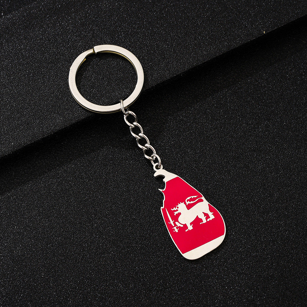 Llavero Esmaltado Vintage de Acero de Titanio con Diseño Étnico Accesorio Unisex