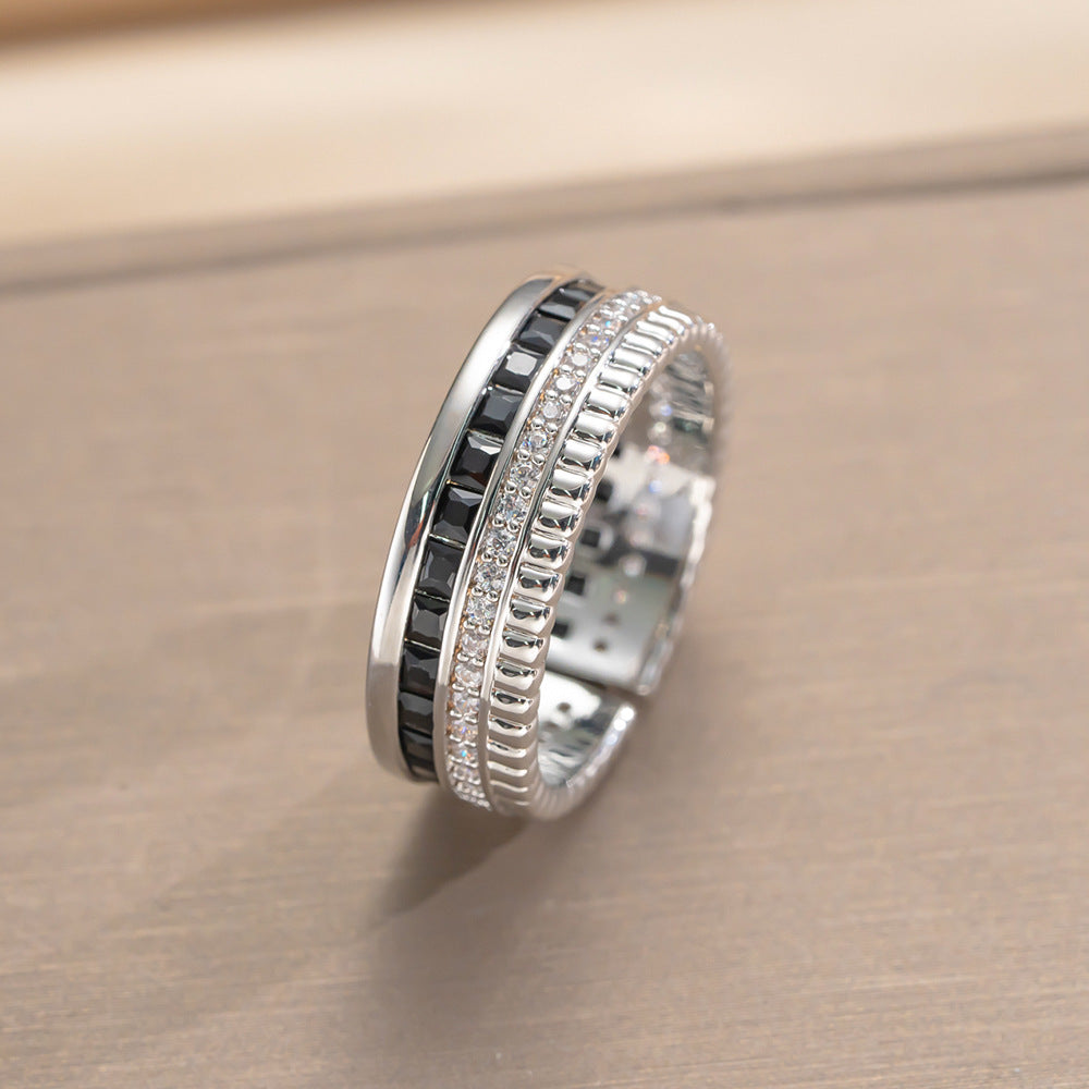 Set di collana in acciaio al titanio geometrico minimalista di lusso leggero con ciondolo in rame placcato oro 18 carati e intarsio in zircone, unisex