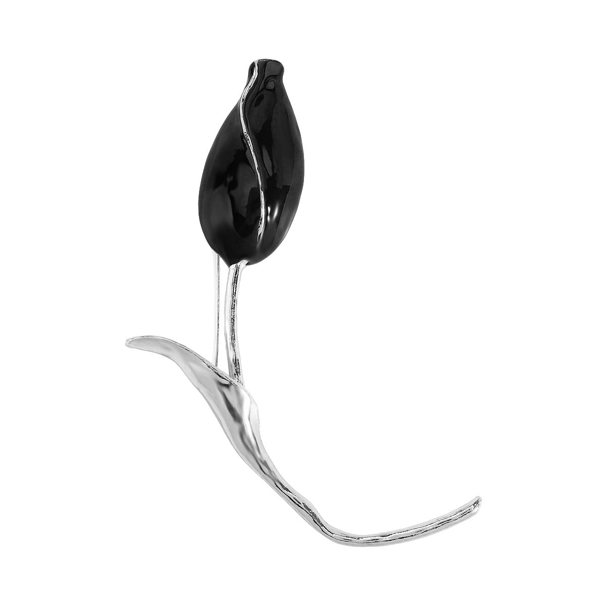 Fashionable Tulip Bud Brooch for Women in Zinc Alloy with Plated Finish, Elegant Floral Design for Office and Casual Wear
