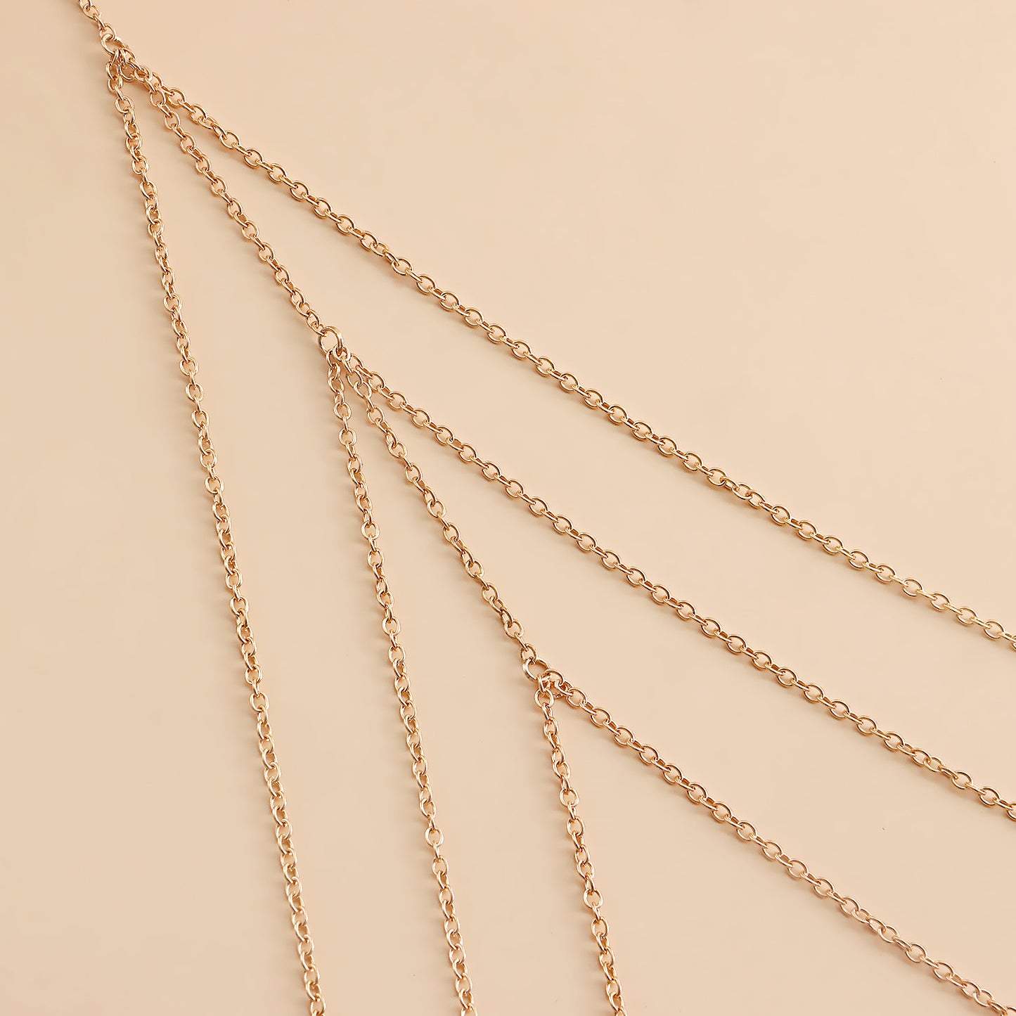 Stretchable Geometric Anklet Body Chain for Women Alloy with Electroplating Finish Fashionable Casual Leg Chain