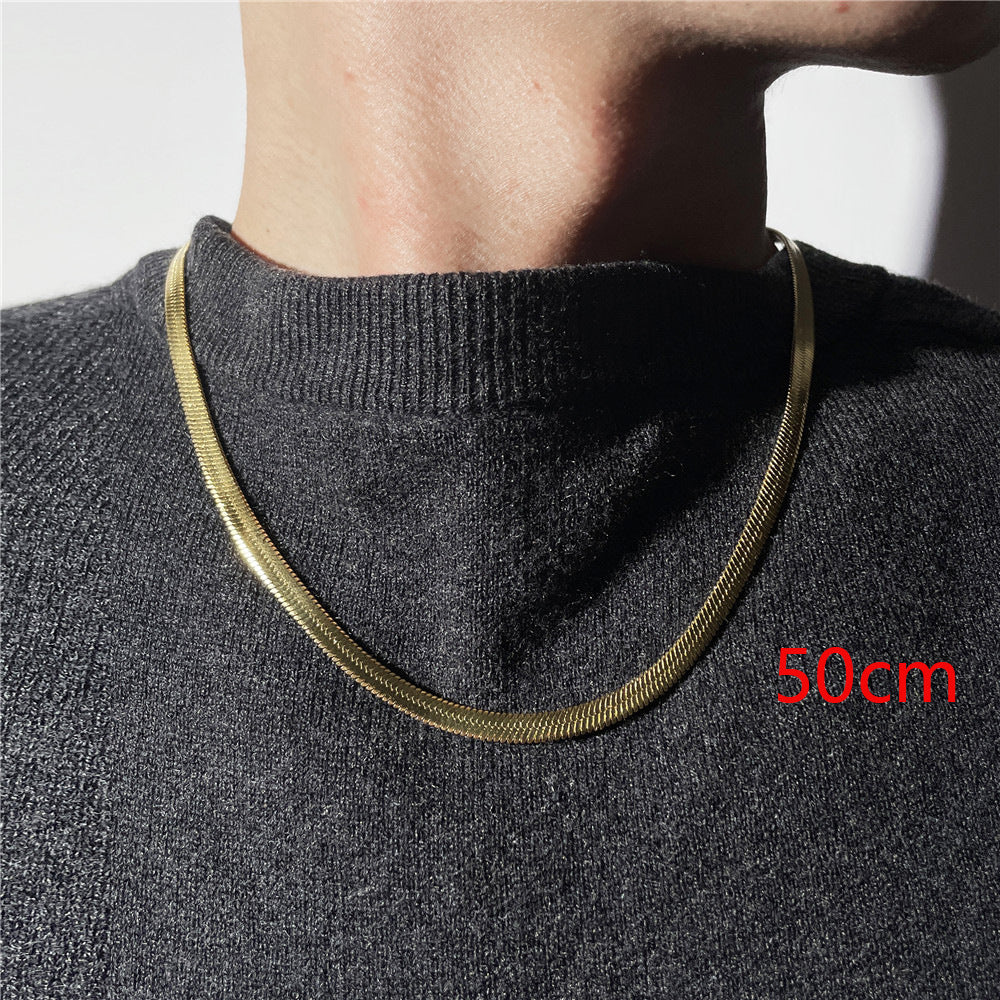 Hip-hop Minimalist Geometric Titanium Steel Curb Chain Necklace Unisex