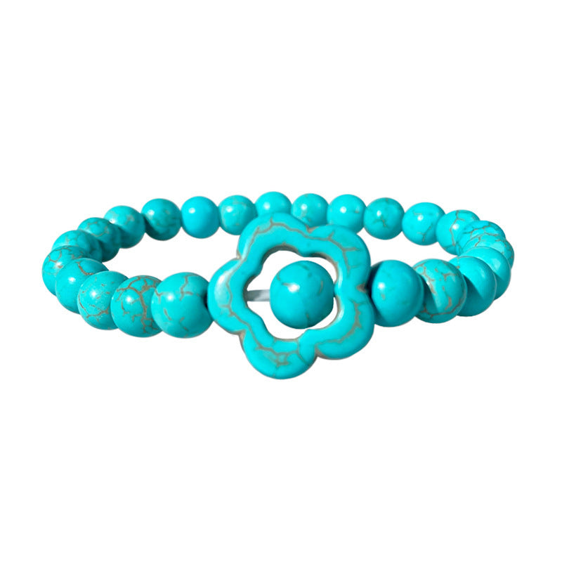 Bohemian Geometric Natural Turquoise Beaded Bracelet Unisex