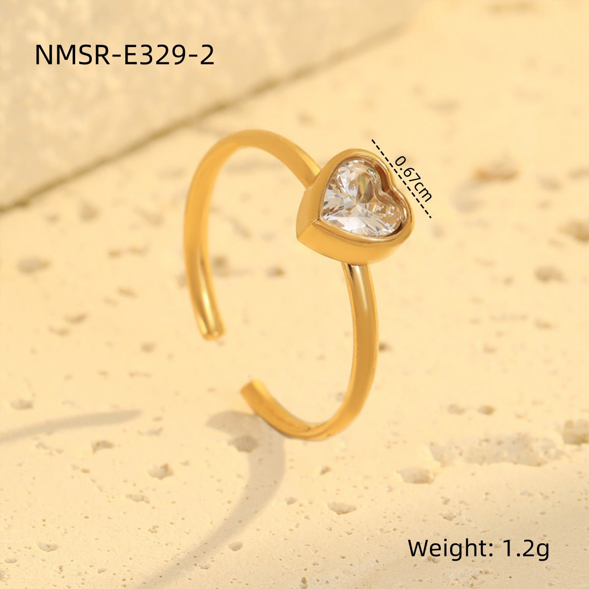 Anello Minimalista Geometrico Placcato Acciaio Inossidabile con Accento Zirconia per Donna