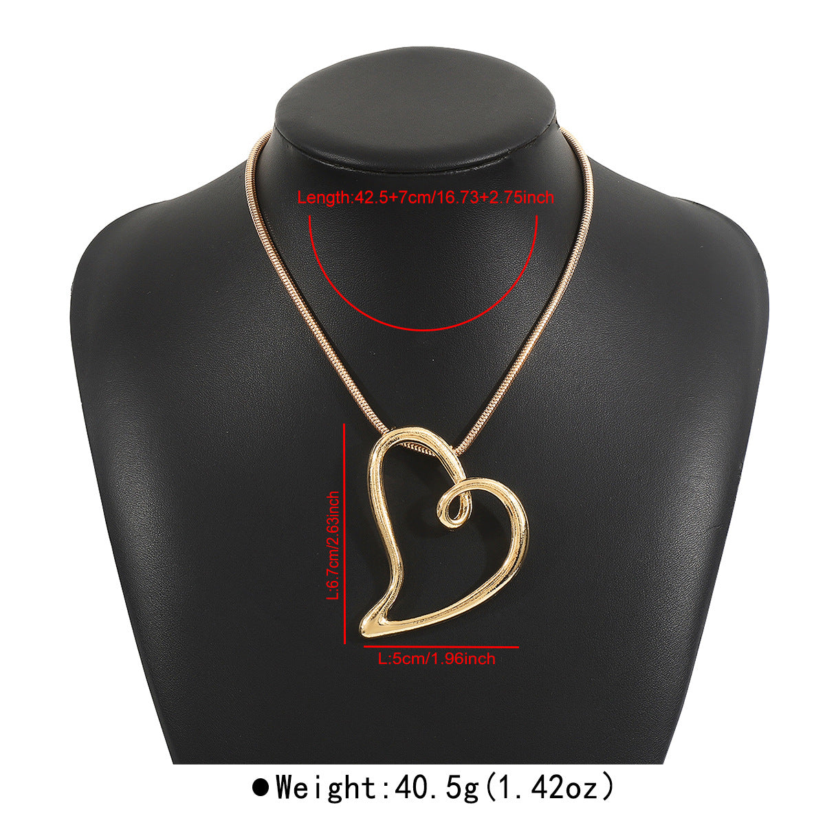 Minimalist Hollow Heart Pendant Necklace in Alloy with Electroplated Finish for Women