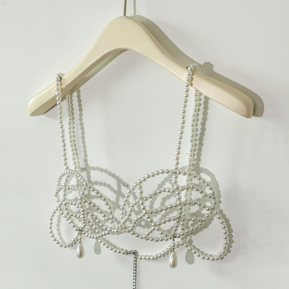 Handmade Teardrop Faux Pearl Body Chain for Women