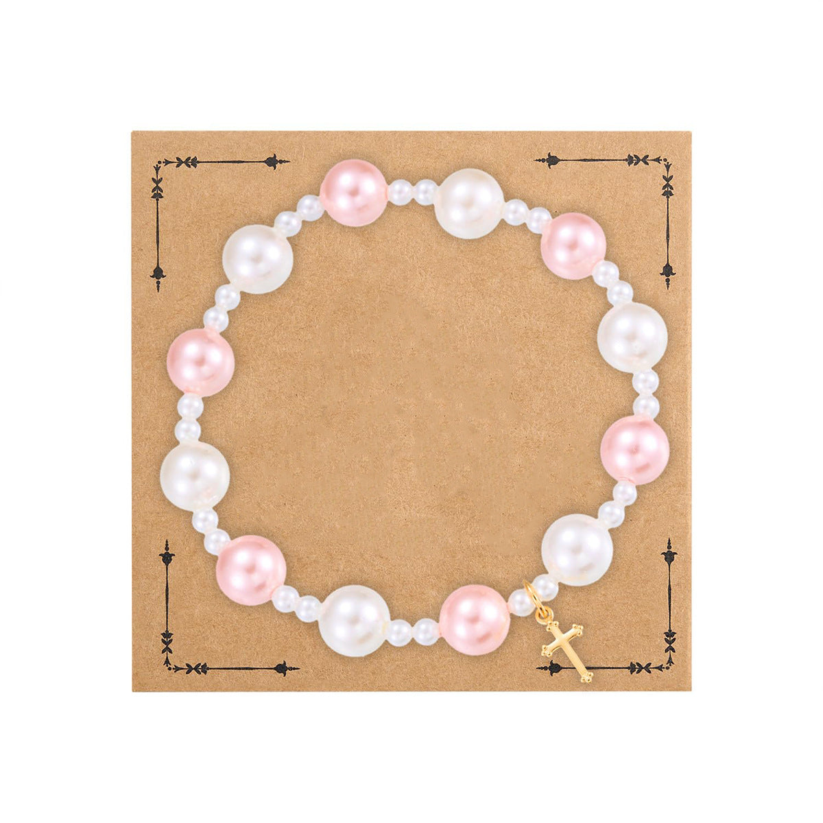 8mm Imitation Pearl Heart Woven Bracelet Unisex Fashion Jewelry Gift