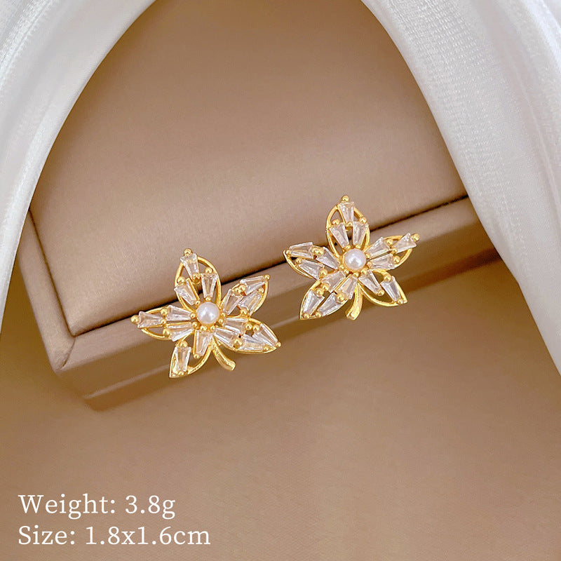 Geometric Stud Earrings for Women with Plated Copper Design, Elegant Long Tassel Drop Earrings, Sweet Style Jewelry