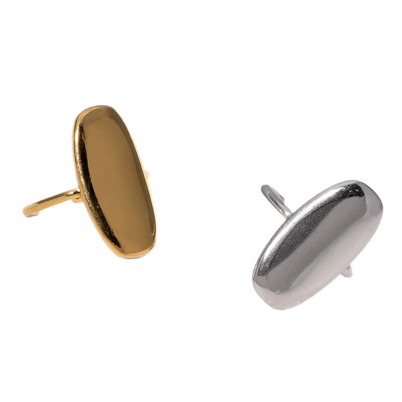 Anello Aperto Geometrico Minimalista Vintage in Acciaio Inox Placcato Oro 18K per Donna