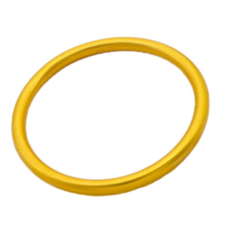Bracciale minimalista in lega di rame placcata oro 18 carati in stile vintage per donna, bracciale rigido delicato impilabile con finitura opaca