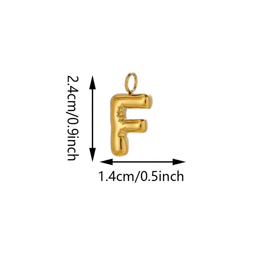 Elegant Plated Stainless Steel Letter Bag Charm