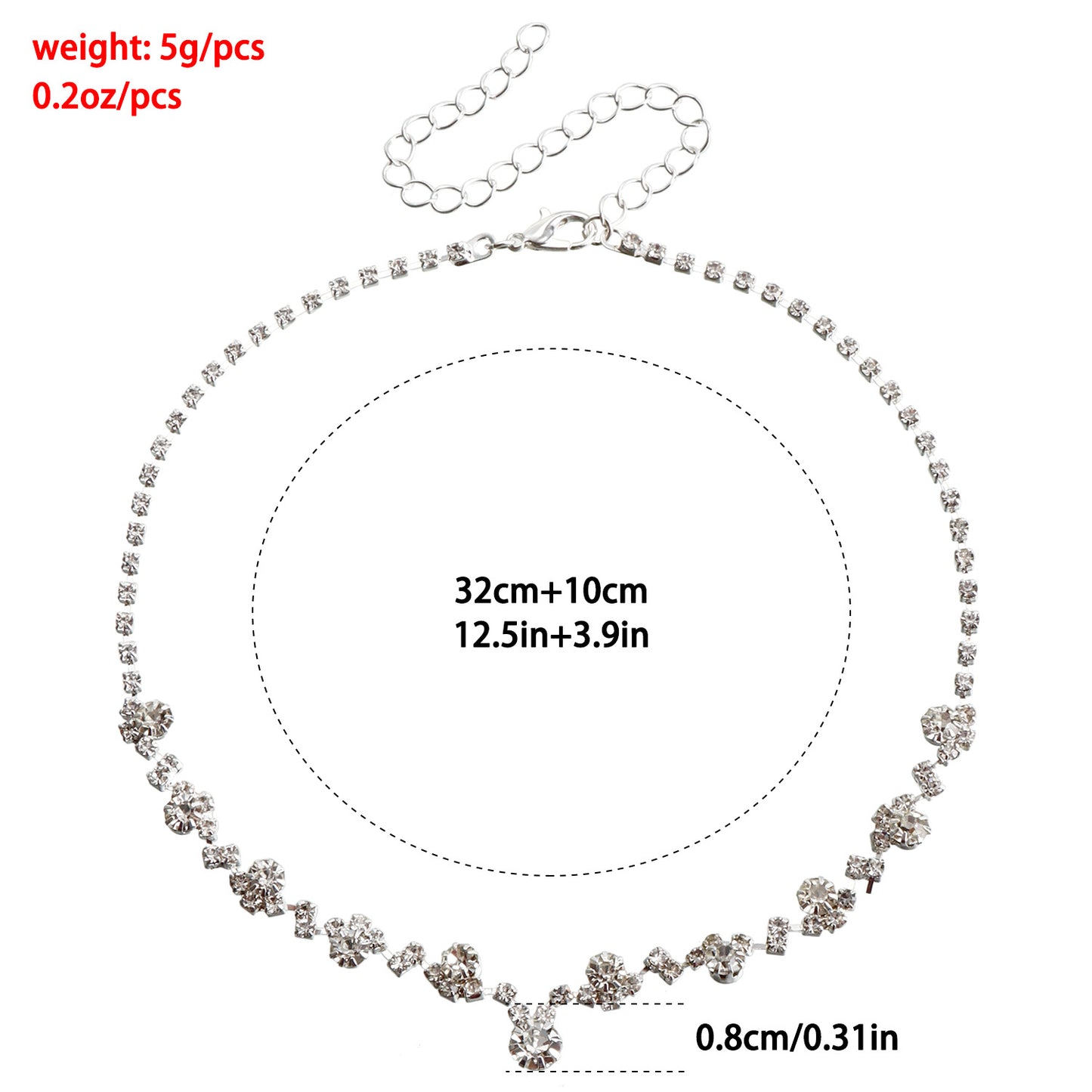 Geometric Alloy Plated Claw Necklace with Rhinestone Accents for Women Wedding Party Occasion