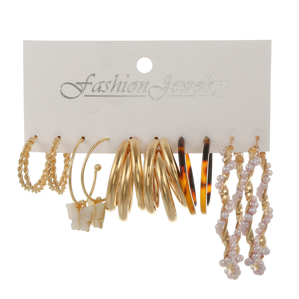Sweet Geometric Butterfly Alloy Earrings with Rhinestone Inlay and Drip Oil Finish