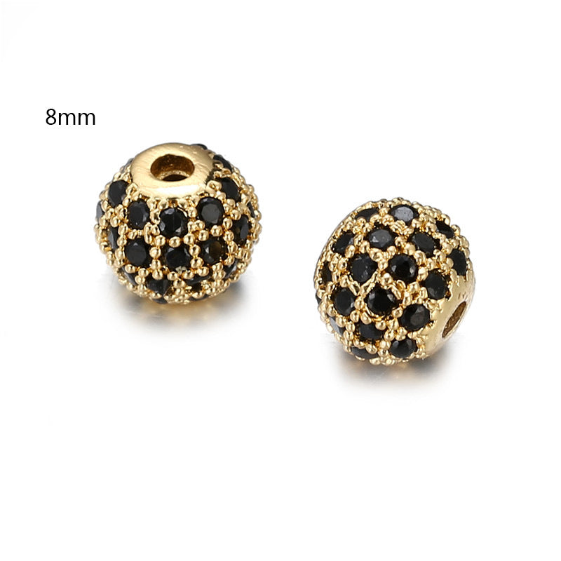 8mm Round Brass Cubic Zirconia Bead Pendant