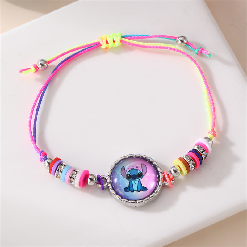 Braccialetto Bohemien in Resina a Forma di Stella con Ciondolo Principessa Anna per Bambini e Ragazzi