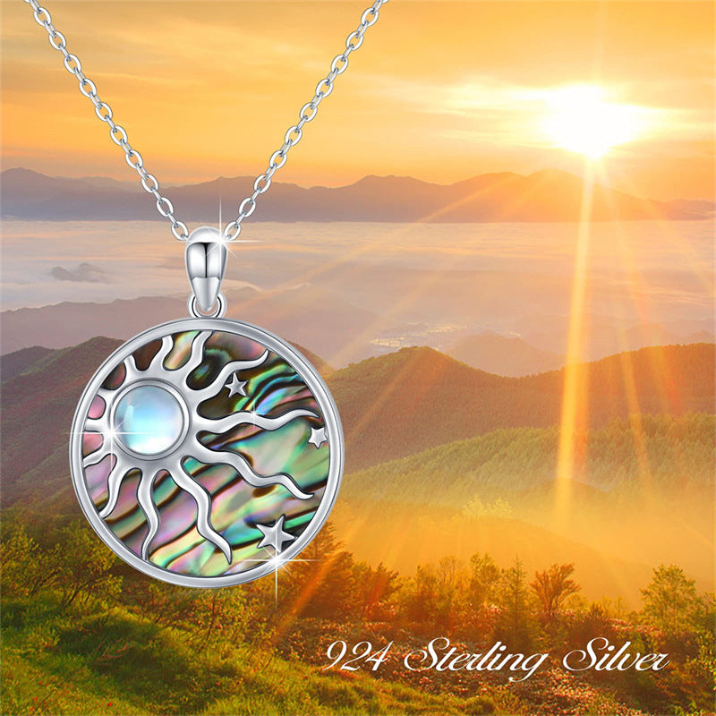 Minimalist Sun-Shaped Stainless Steel Necklace with Titanium Steel Pendant and Plated Finish for Unisex Daily Wear