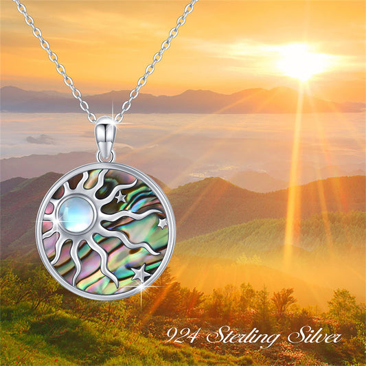 Minimalist Sun-Shaped Stainless Steel Necklace with Titanium Steel Pendant and Plated Finish for Unisex Daily Wear