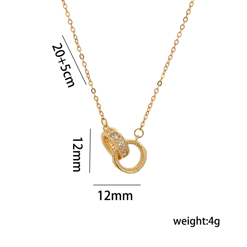 Light Luxury Star-Shaped Pendant Necklace for Women with 18K Gold Plated Copper and Titanium Steel O-Chain