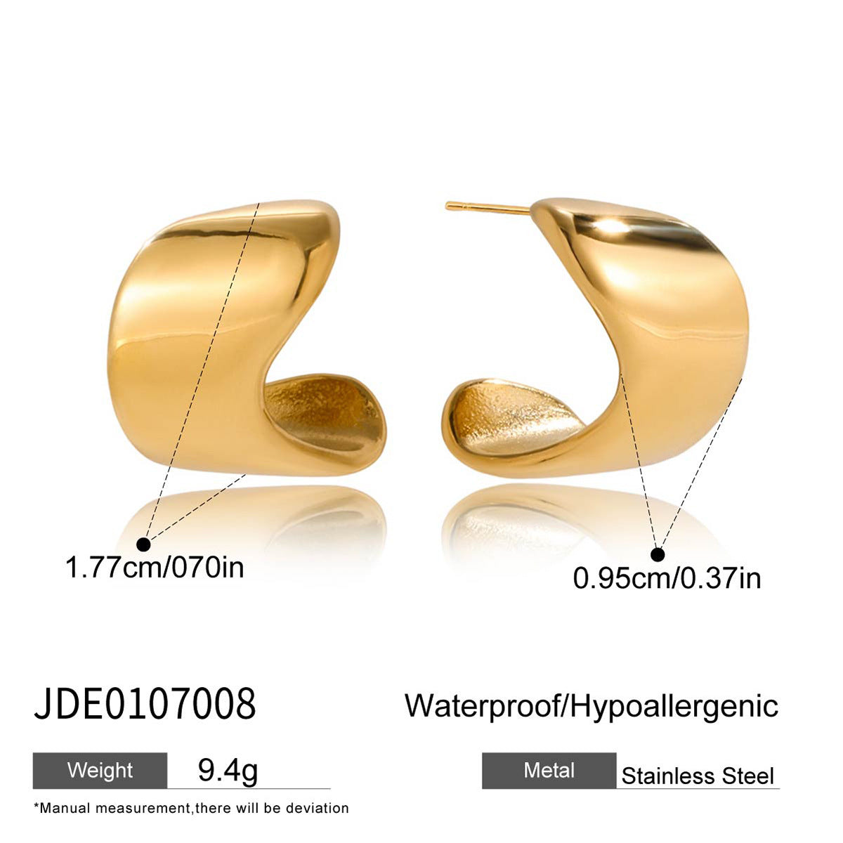 Pendientes de aro geométricos de acero inoxidable para mujer con acabado chapado, aretes minimalistas de lujo