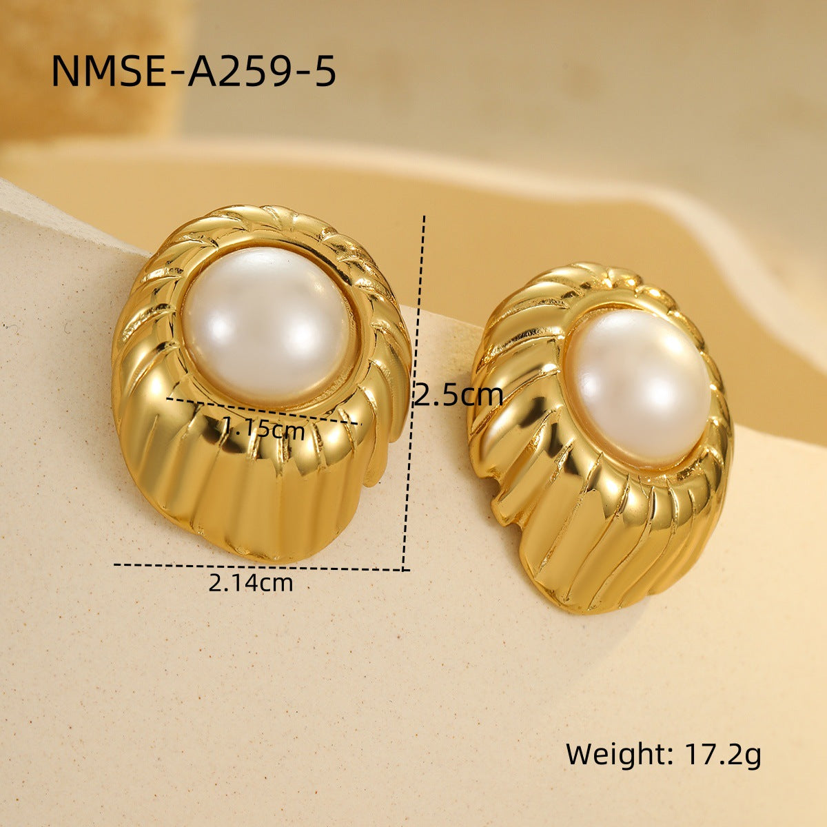 Orecchini da donna alla moda in acciaio inossidabile con motivi floreali e geometrici, intarsi di strass e placcatura in oro