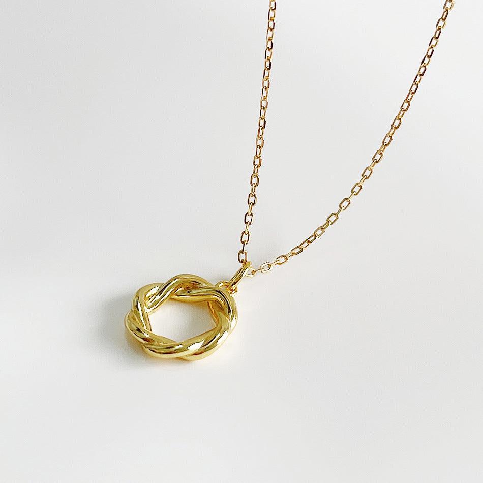 Geometric 925 Sterling Silver Gold Plated Necklace for Women