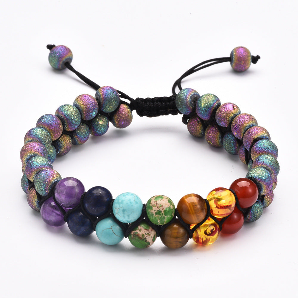 Sweet Geometric Matte Agate Turquoise Woven Bracelet Unisex Yoga Jewelry