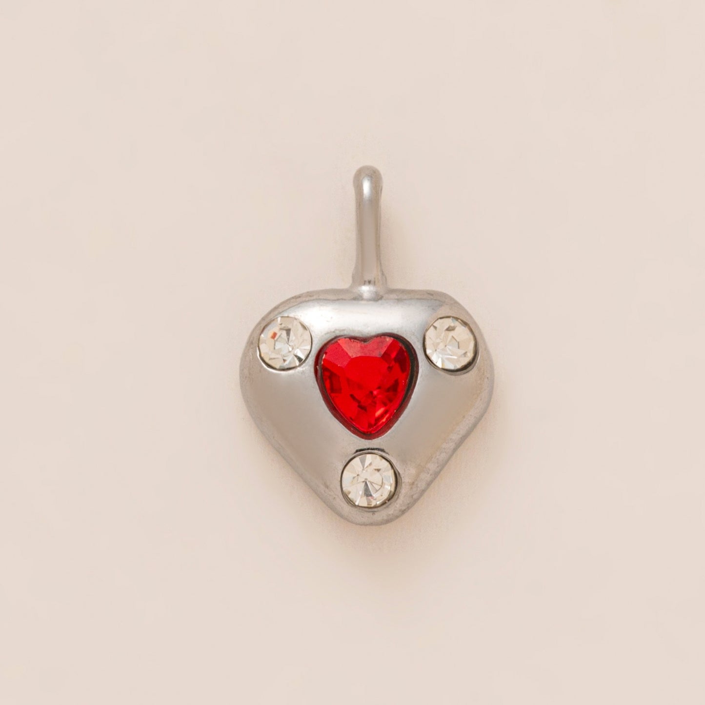 Vintage 18K Gold Plated Stainless Steel Heart Pendant Charm Bar for Women