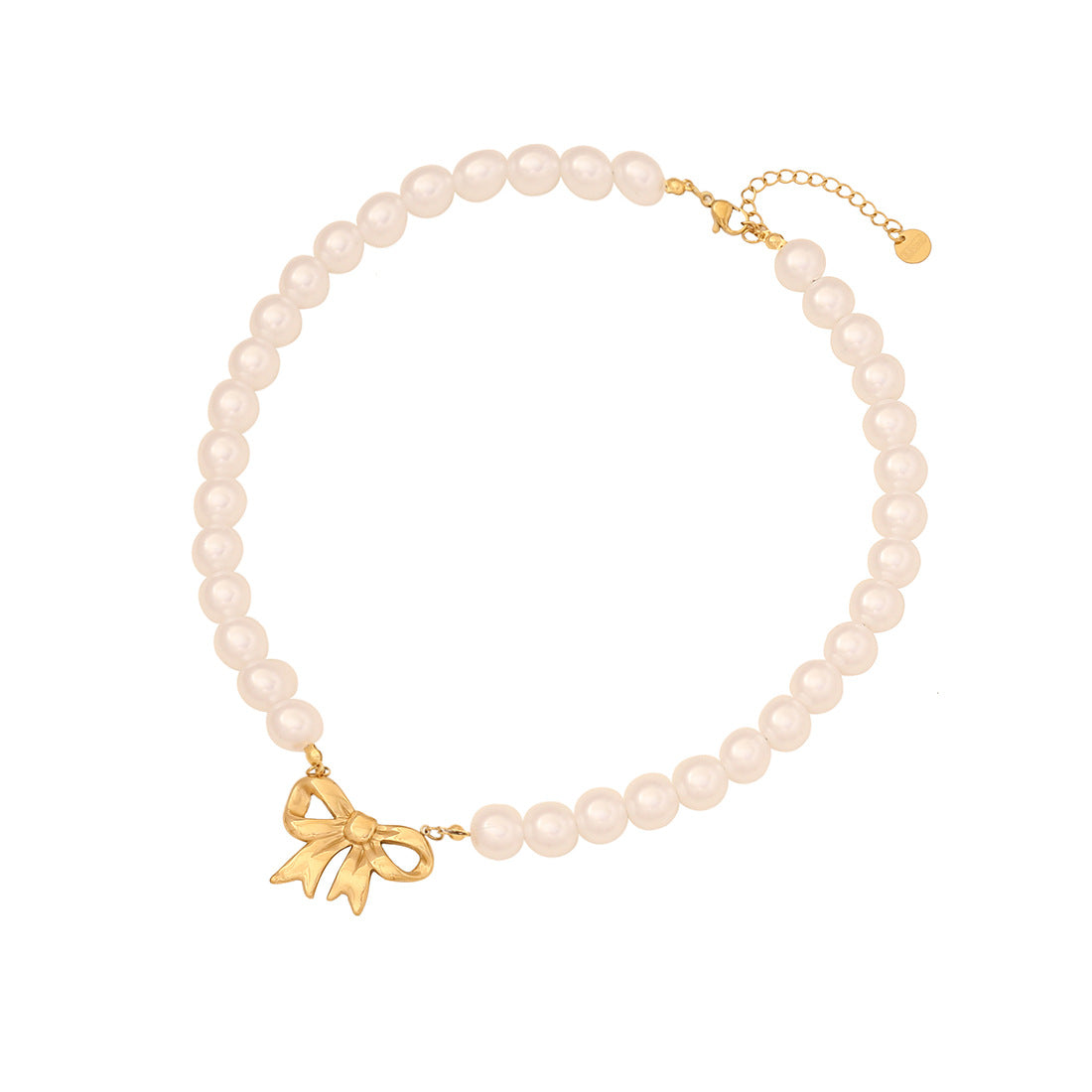 Collana con Ciondolo a Cuore alla Moda in Acciaio Inossidabile con Catena Doppia di Perle e Dettaglio Nappa da Donna