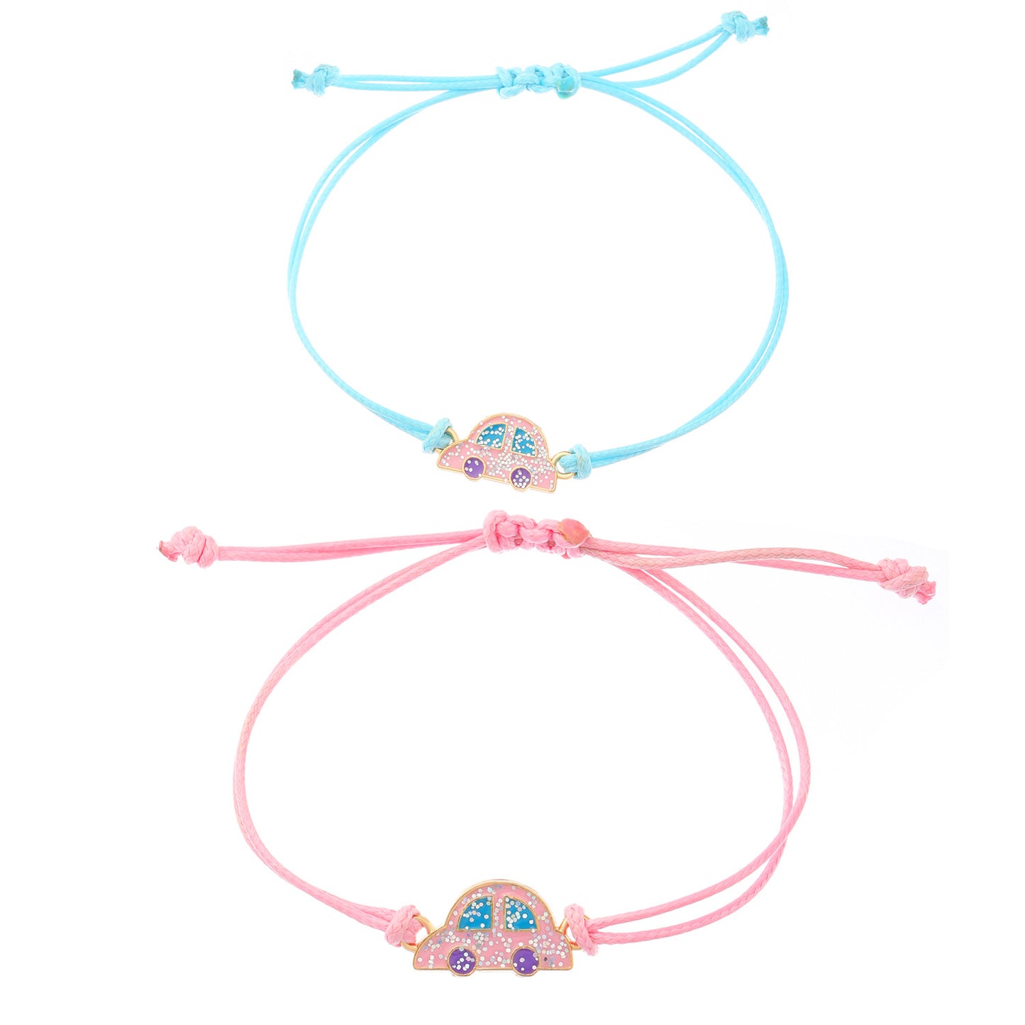 Sweet Heart Star Butterfly Floral Alloy Bracelet Unisex Handmade Woven Cord