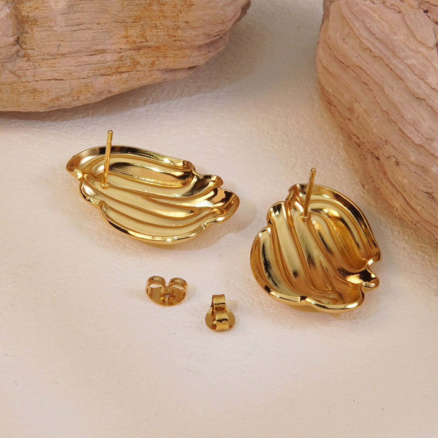 Pendientes de Acero Inoxidable con Estampado Lineal Geométrico Redondo, Elegantes y Vintage para Mujer