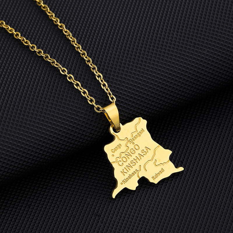 Elegante collana pendente a stella geometrica in acciaio inossidabile con ciondolo in acciaio al titanio e finitura galvanizzata per abbigliamento unisex alla moda