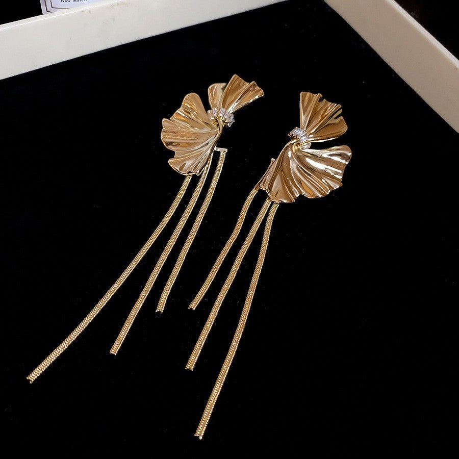 Orecchini a perno geometrici minimalisti in metallo con finitura placcata da donna