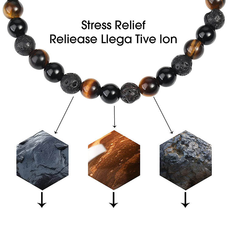Minimalist Handmade Braided Volcanic Stone Beaded Bracelet Unisex