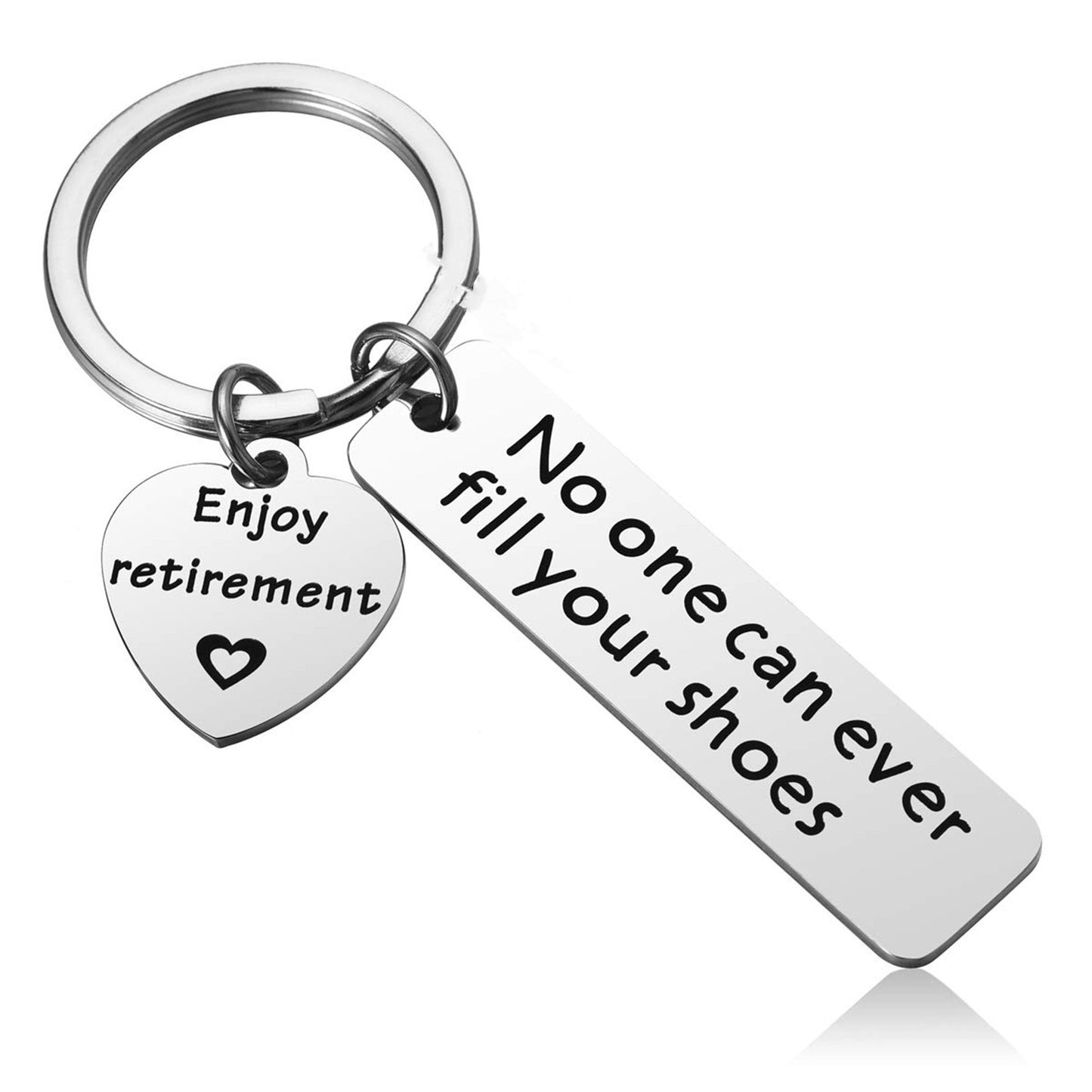 Sweet and Edgy Heart-Shaped Titanium Steel Pendant with Engraving, Polished Finish Keychain Accessory